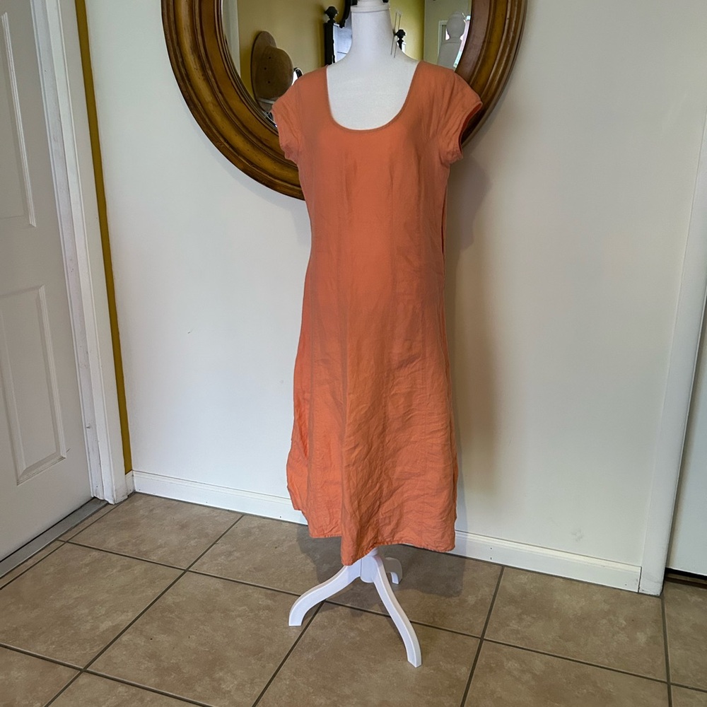 J. Jill Coral Cap Sleeve Midi Sundress